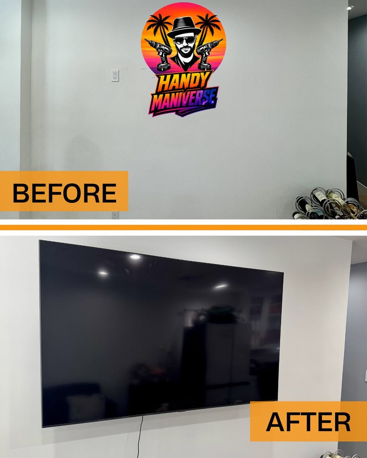 mounted, leveled, and done. 📺🔨a clean tv installation can completely transform a room. careful